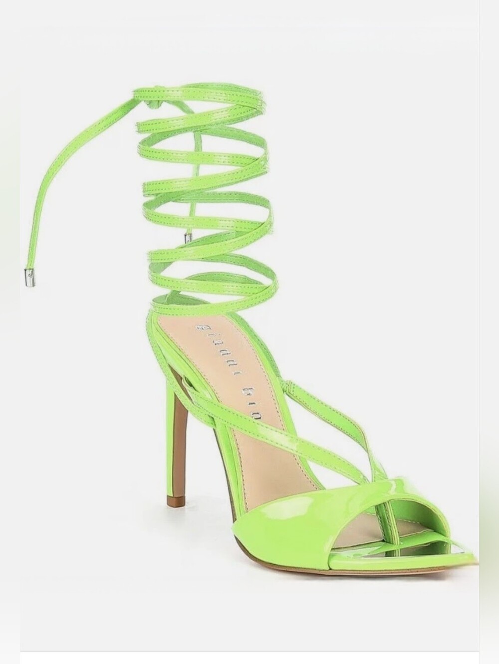 Gianni Bini Misha Lace-Up High Heel Sandals in Lime Green Size 8